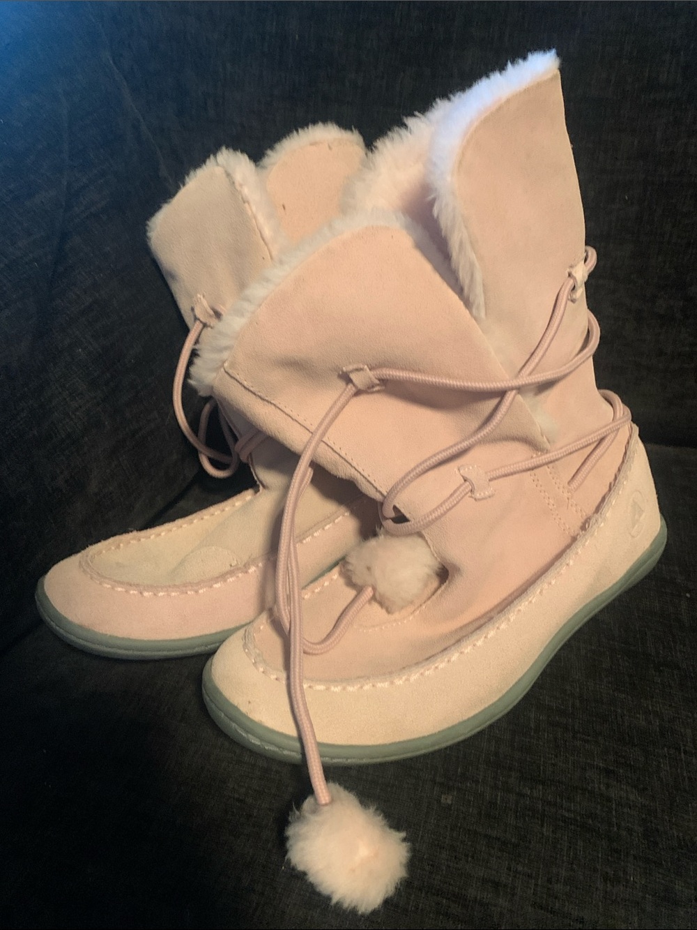 Airwalk Light Pink Faux-Fur Suede Winter Lace-Up Boots